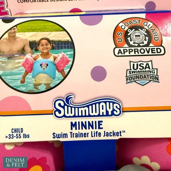 SwimWays Disney Minnie Mouse Swim Trainer Life Jacket Kids 33-55 lbs NEW - Picture 13 of 16